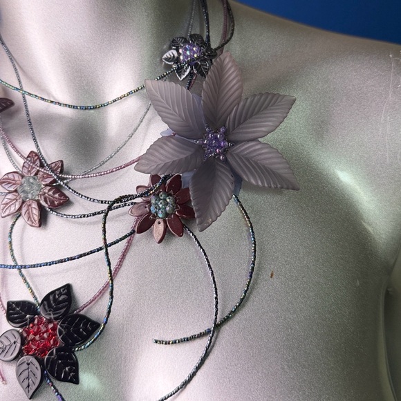 Floral Multi-Color Necklace - Picture 4 of 16